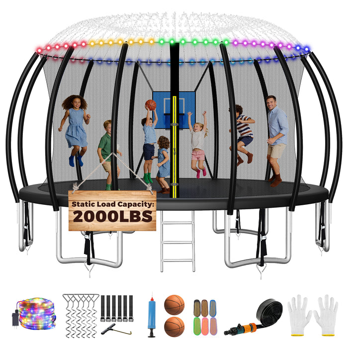 Fiziti 16ft Pumpkin Trampoline for Kids Adults